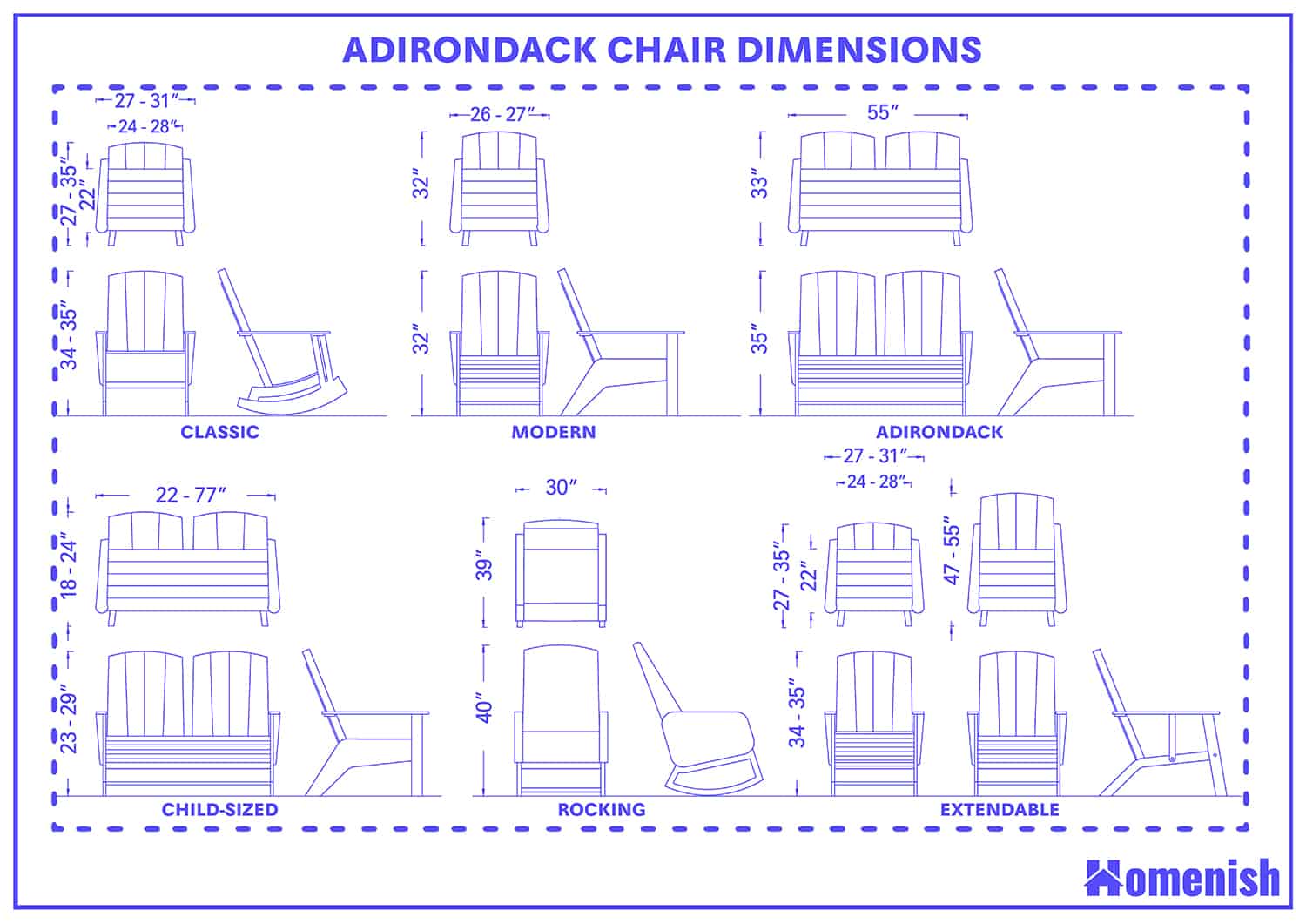 阿迪朗達克椅子尺寸