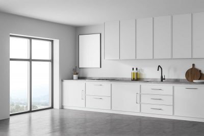 最好的牆顏色白色的廚櫃