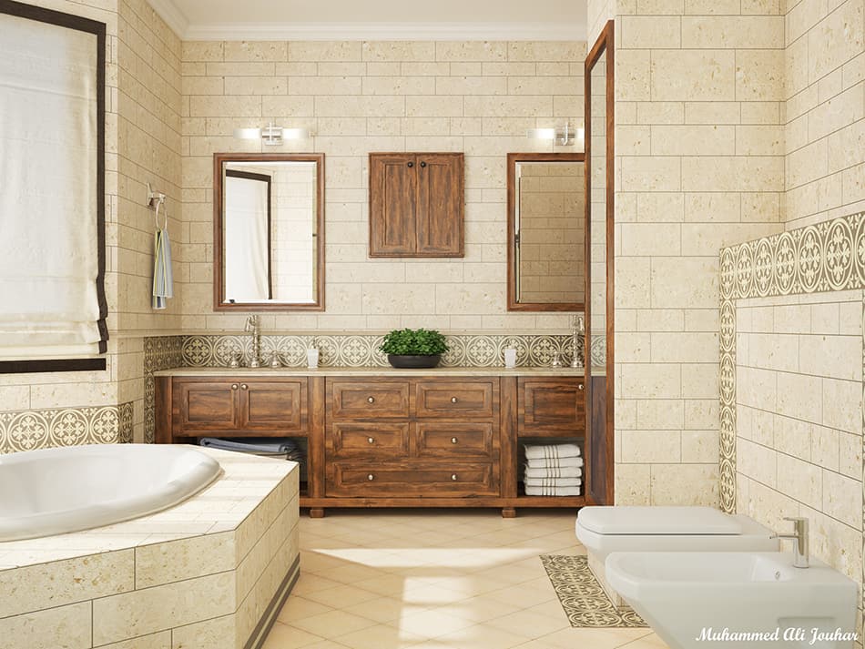 Bathroom with Concrete Tiles