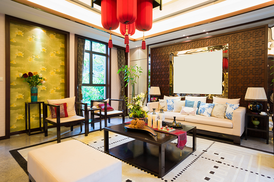 典型的亞洲風格客廳