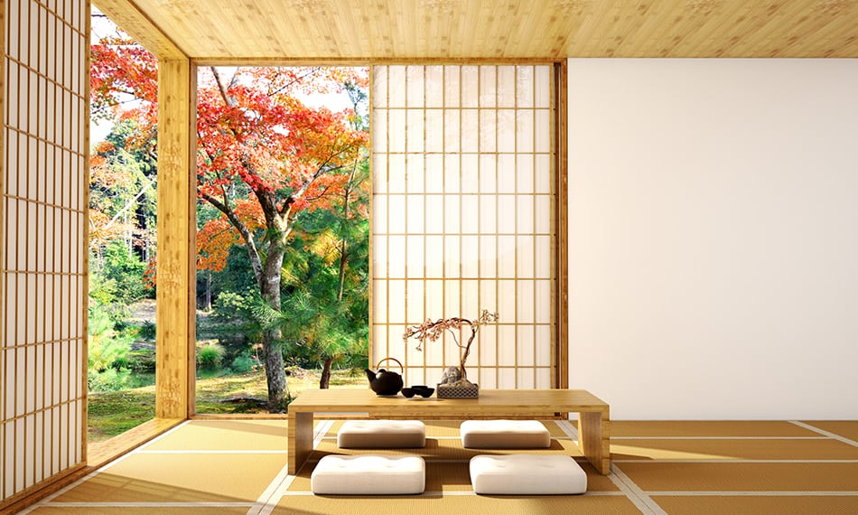 在日本風格裝飾室內空間