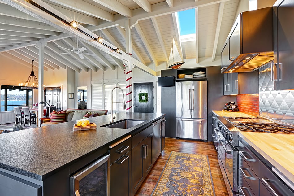 現代廚房的拱形天花板