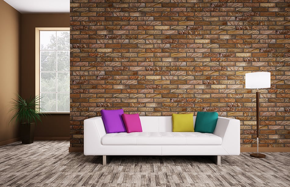 結合布朗Brick Wall With Accent Colors
