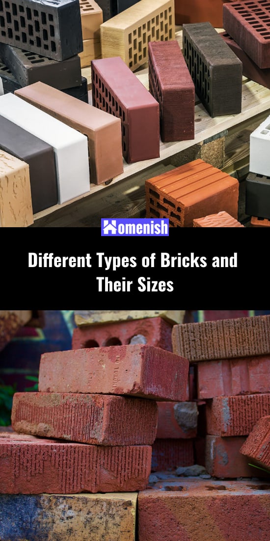 不同類型的磚和他們的尺寸