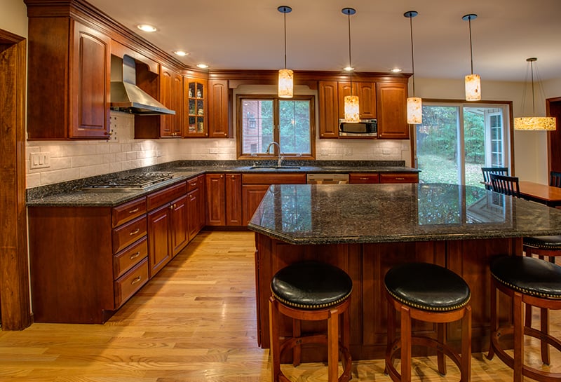 Red Oak Wood Kitchen Cabinets