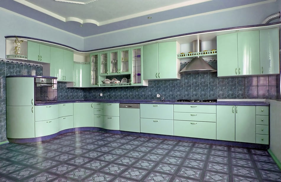 薄荷綠的廚房櫥櫃