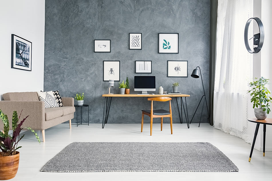 最大化舒適的家庭辦公室地毯創意