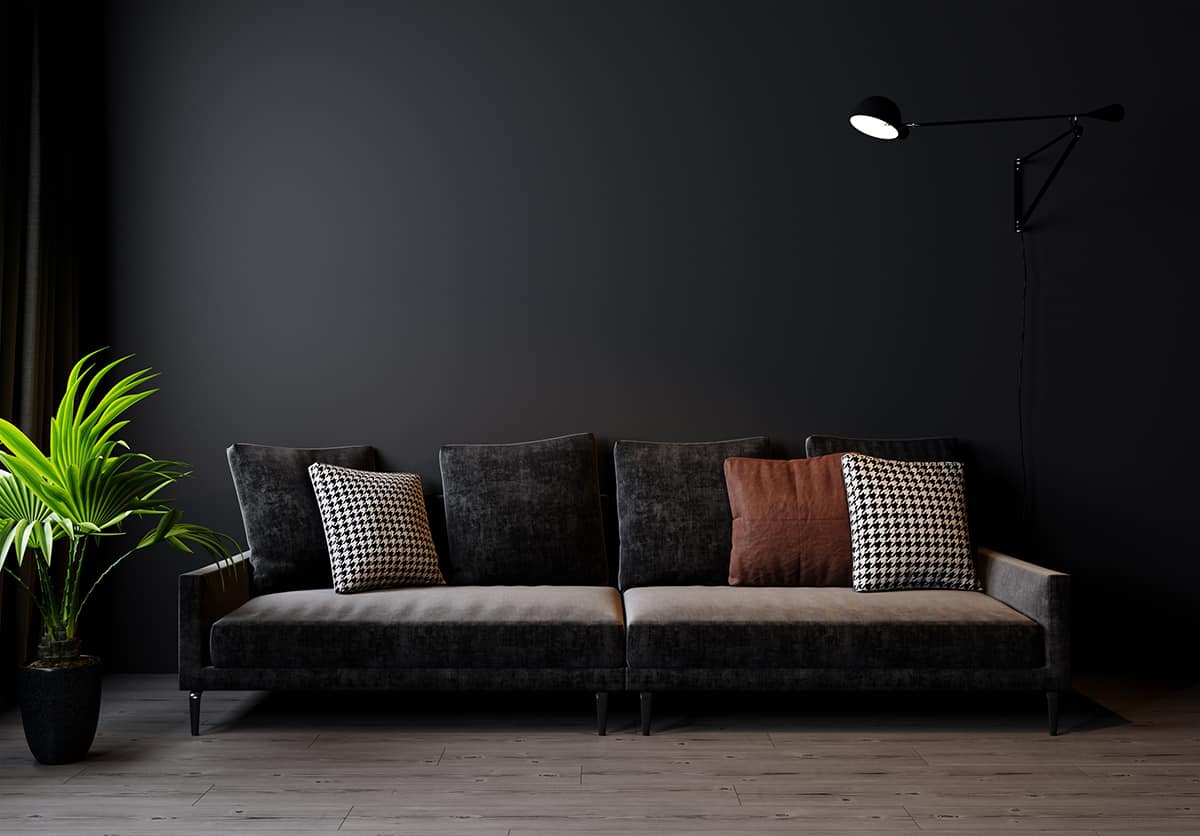 黑色沙發和極簡風格