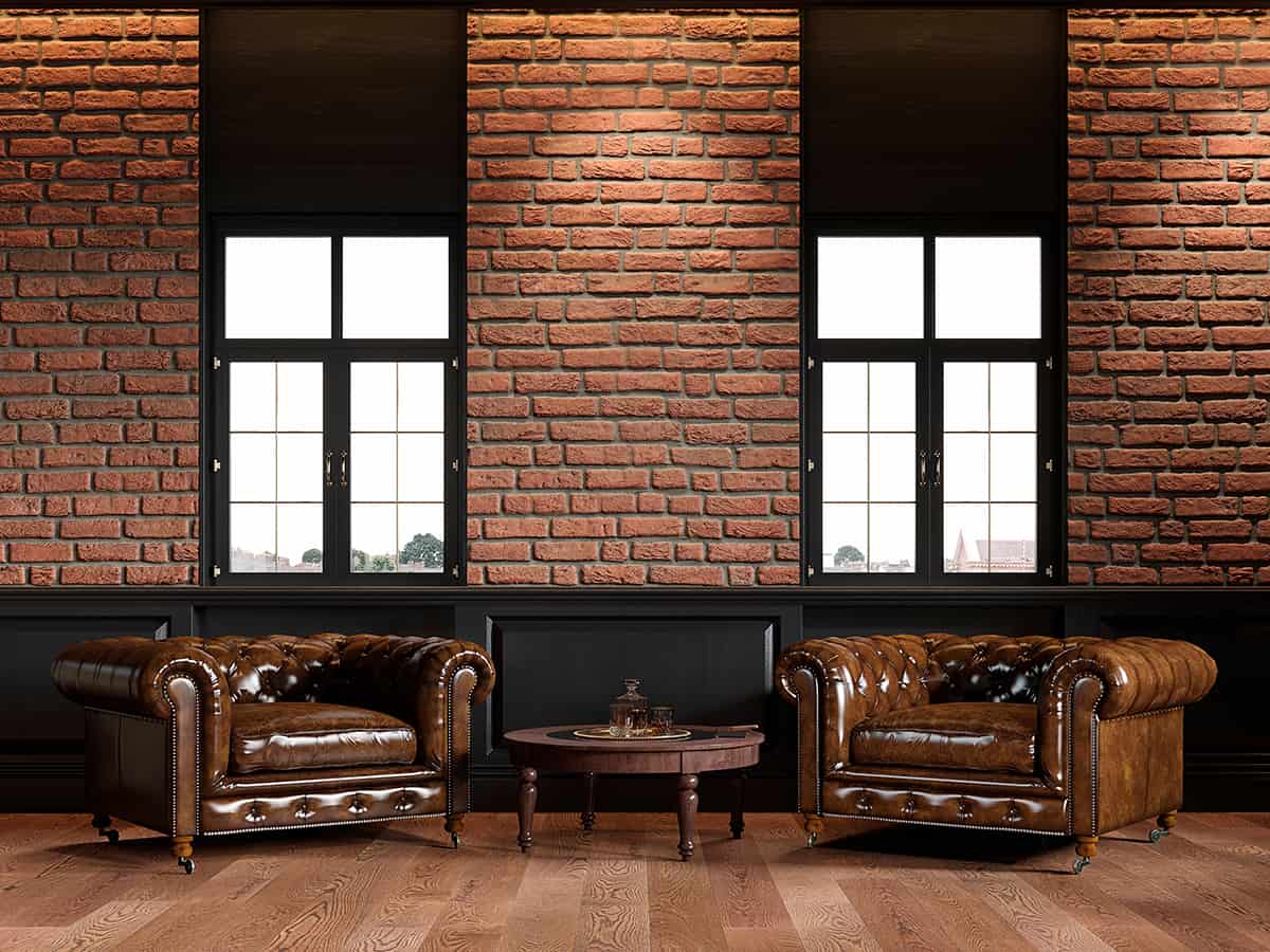 棕色的家具和棕色的牆