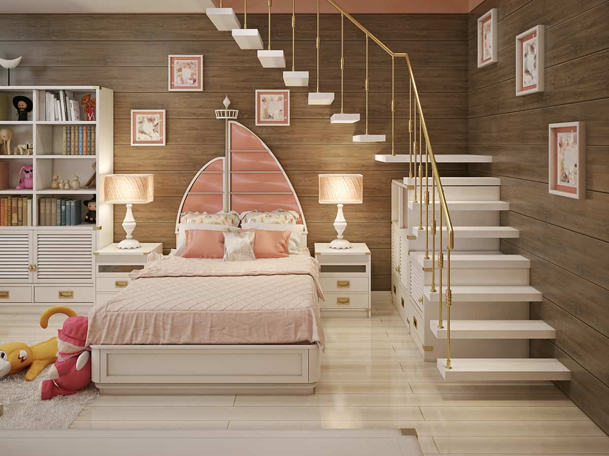 設計一個帶有珊瑚暗示的漂亮臥室