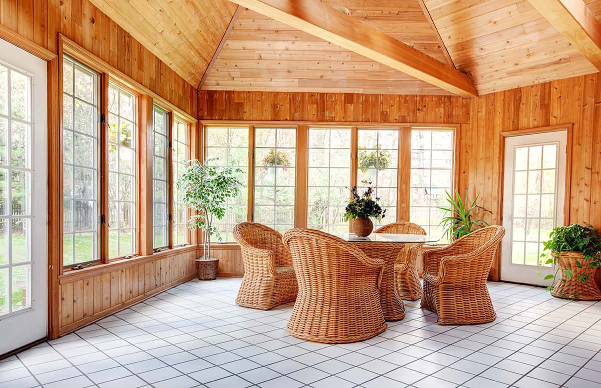 Wood Paneled Living Room