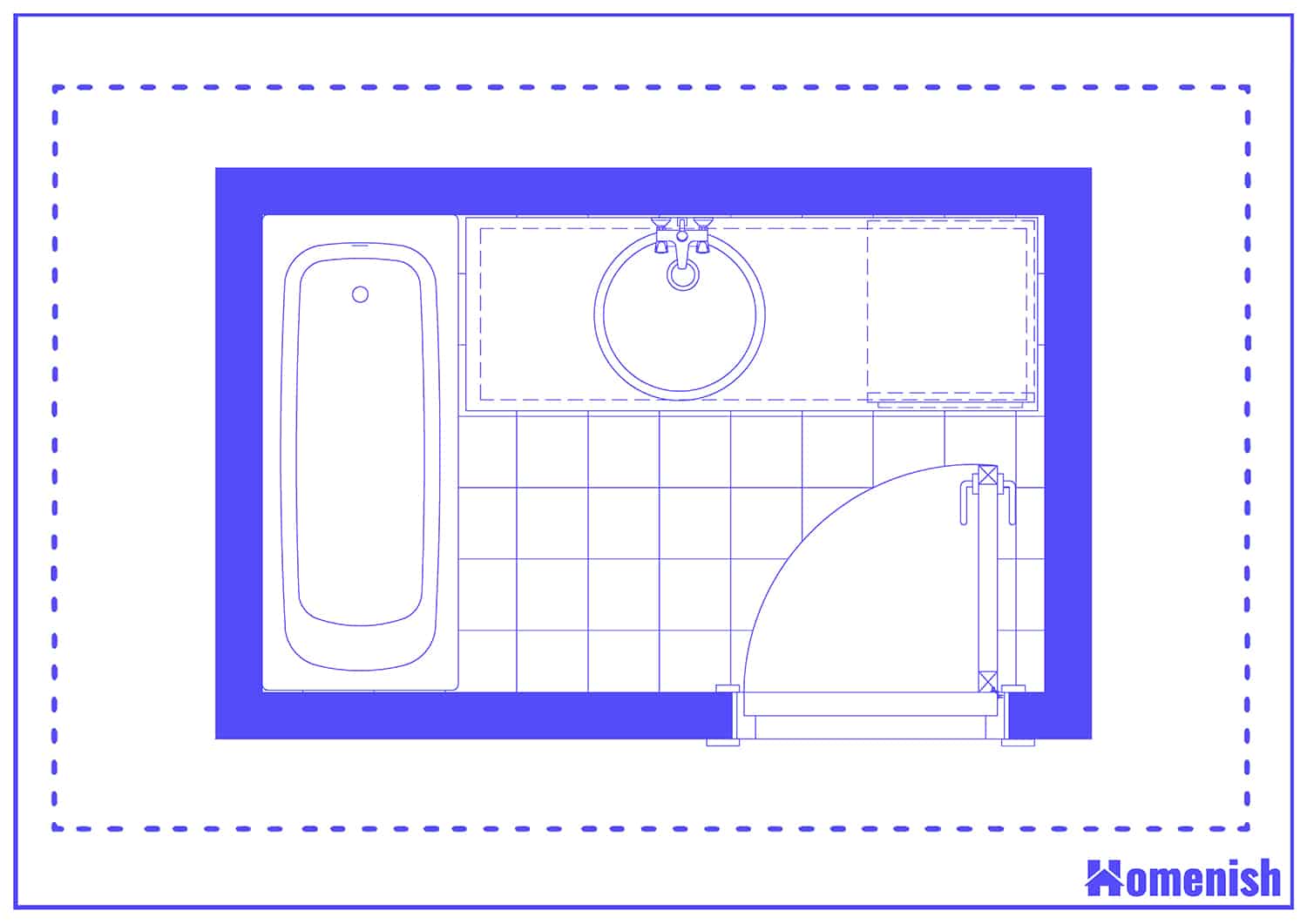 Bath and Laundry Layout Floor Plan