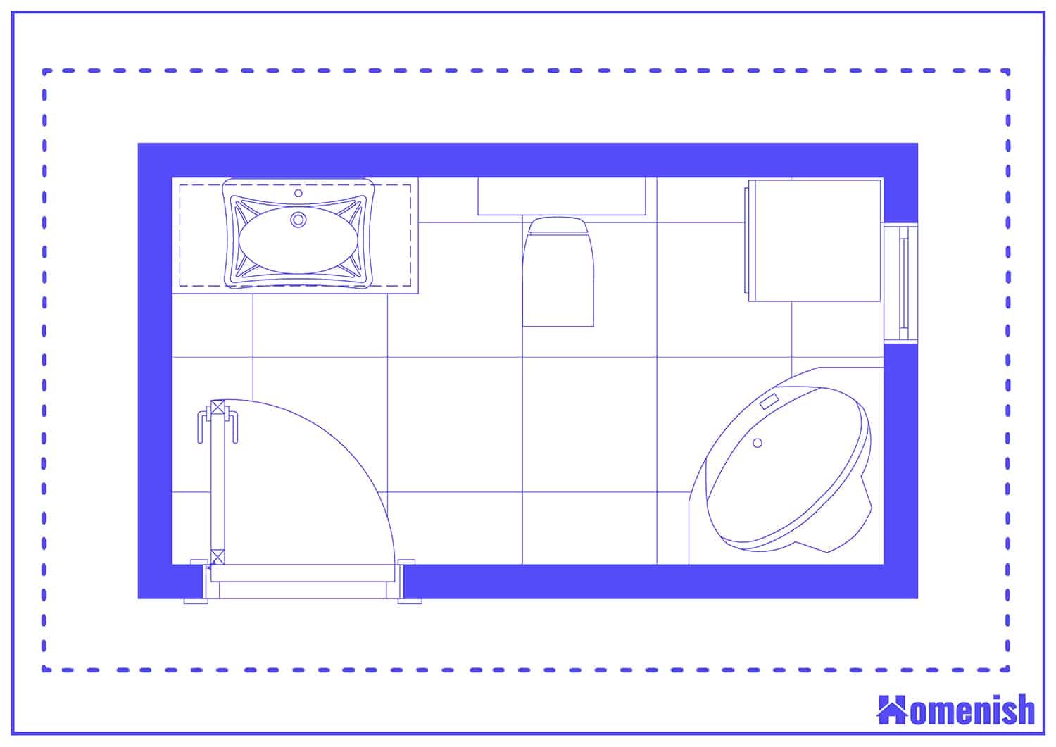 Traditional and Spacious Bathroom Floor Plan