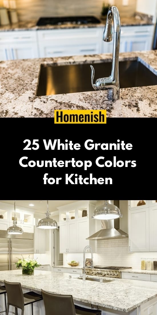 25個白色花崗岩代價廚房的顏色